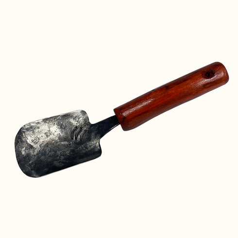 Hand Forged Steel Garden Trowel with Red Handle